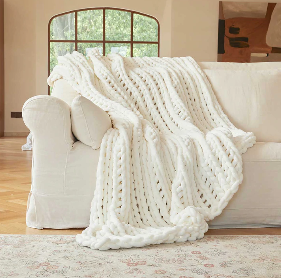 How to Make a Chunky Hand Knit Blanket for Beginners? – Zonli