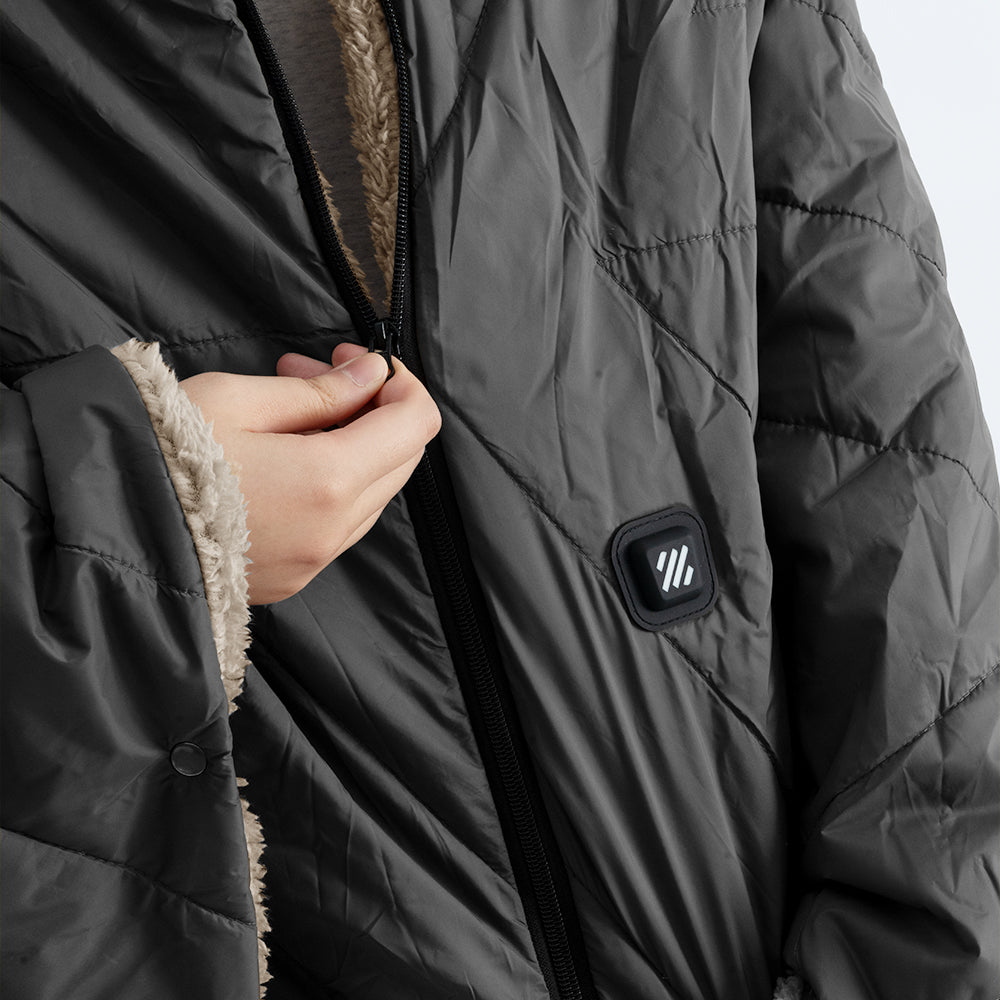 zip a cordless heated blanket- black