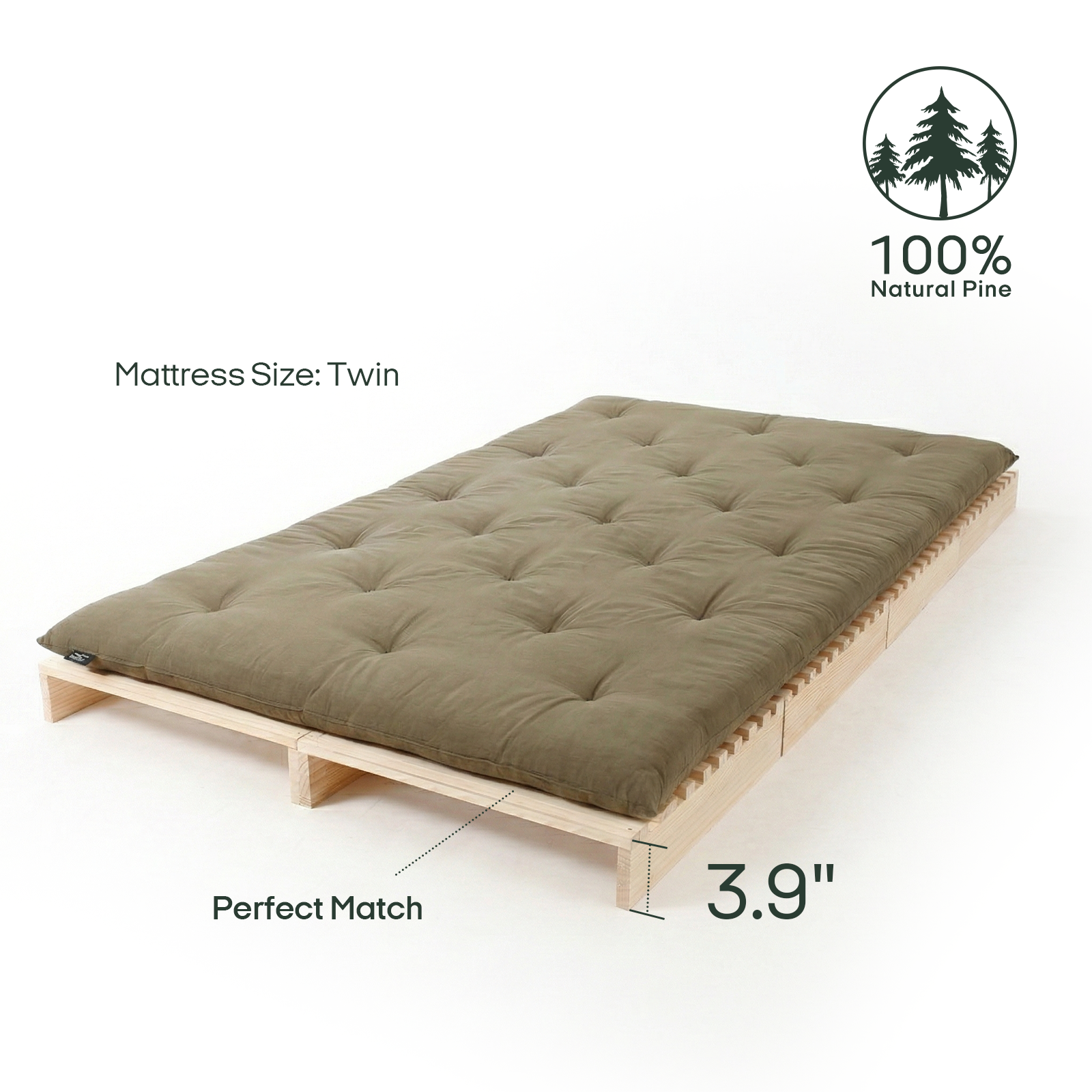 Natural Solid Wood Modular Bed Frame