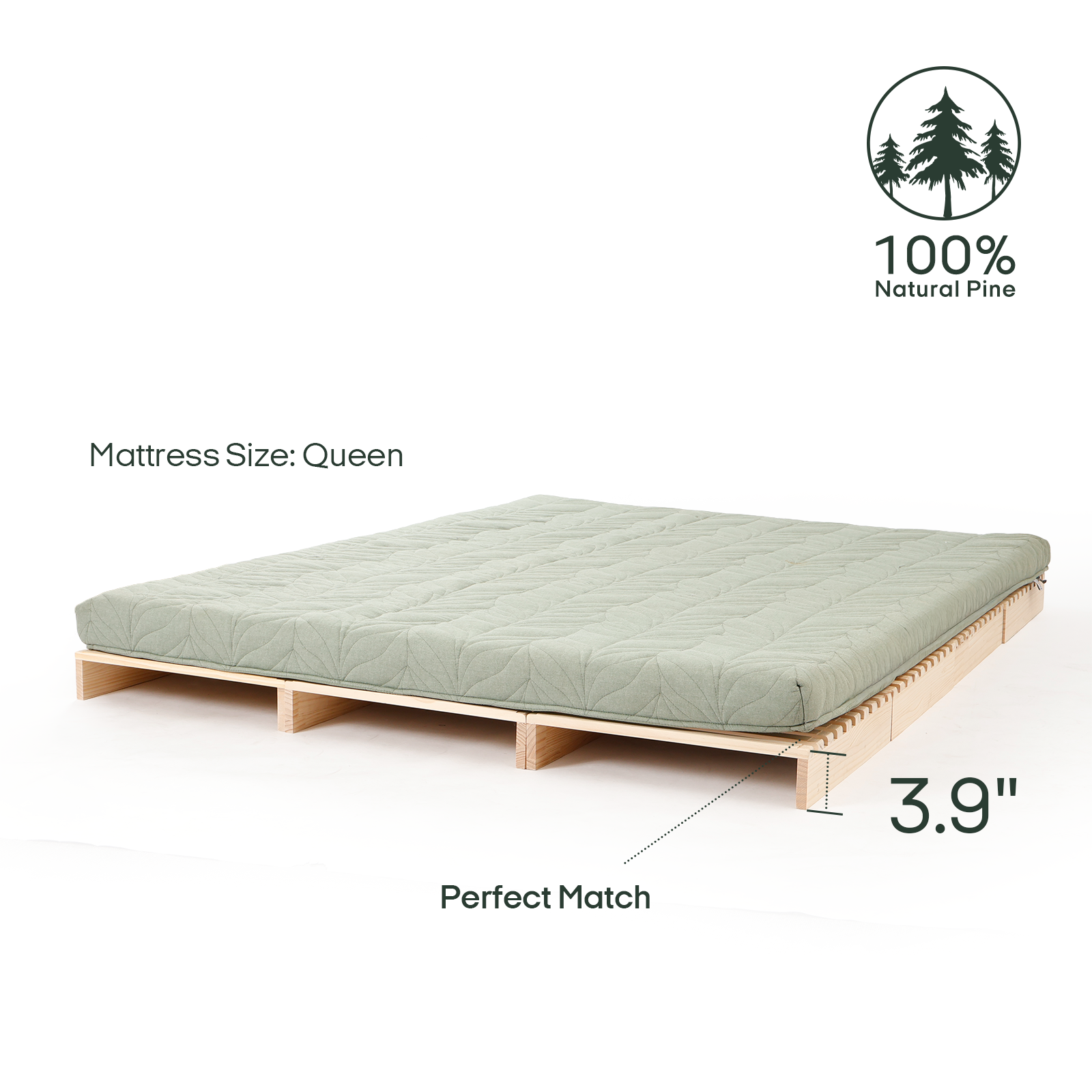 Natural Solid Wood Modular Bed Frame