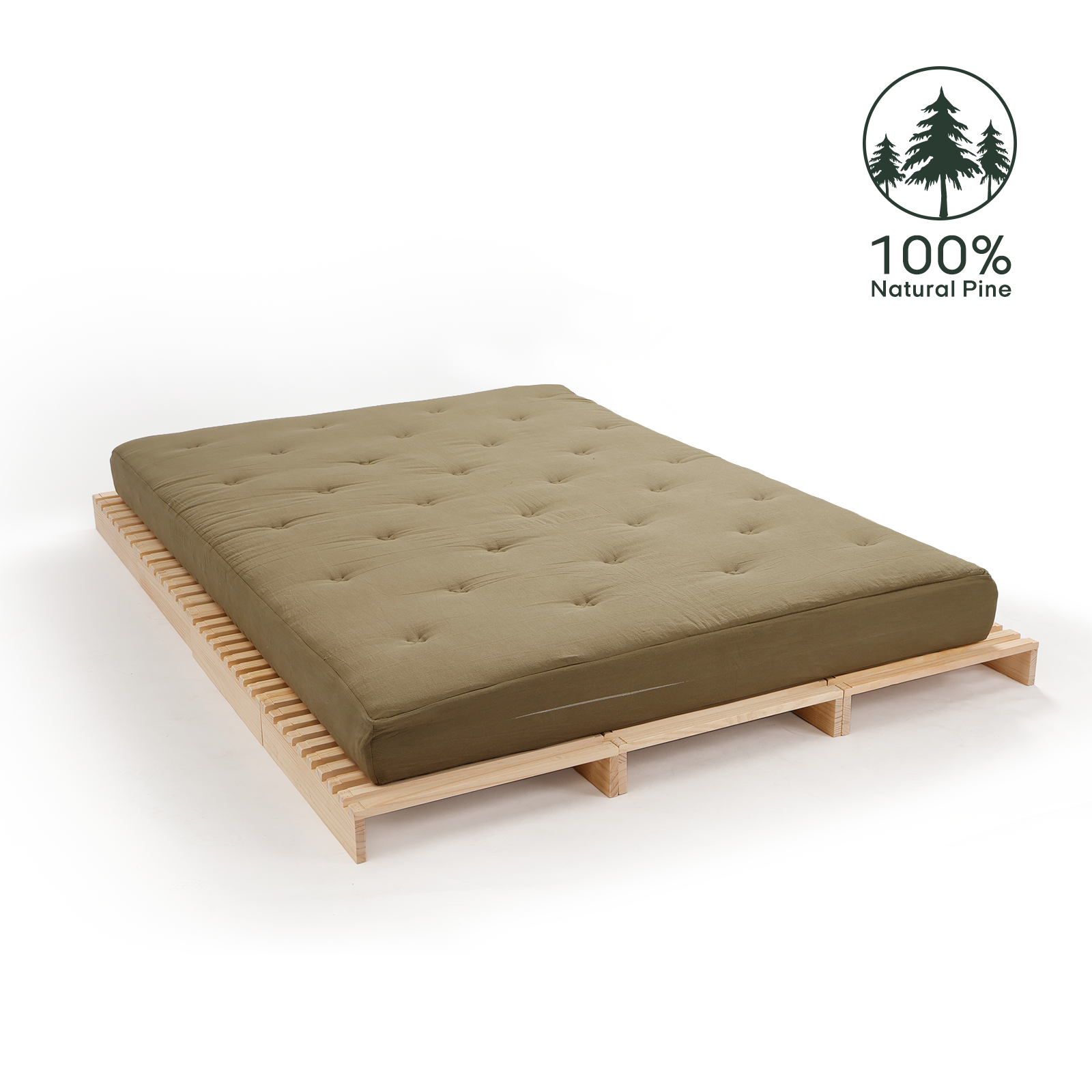 Natural Solid Wood Modular Bed Frame