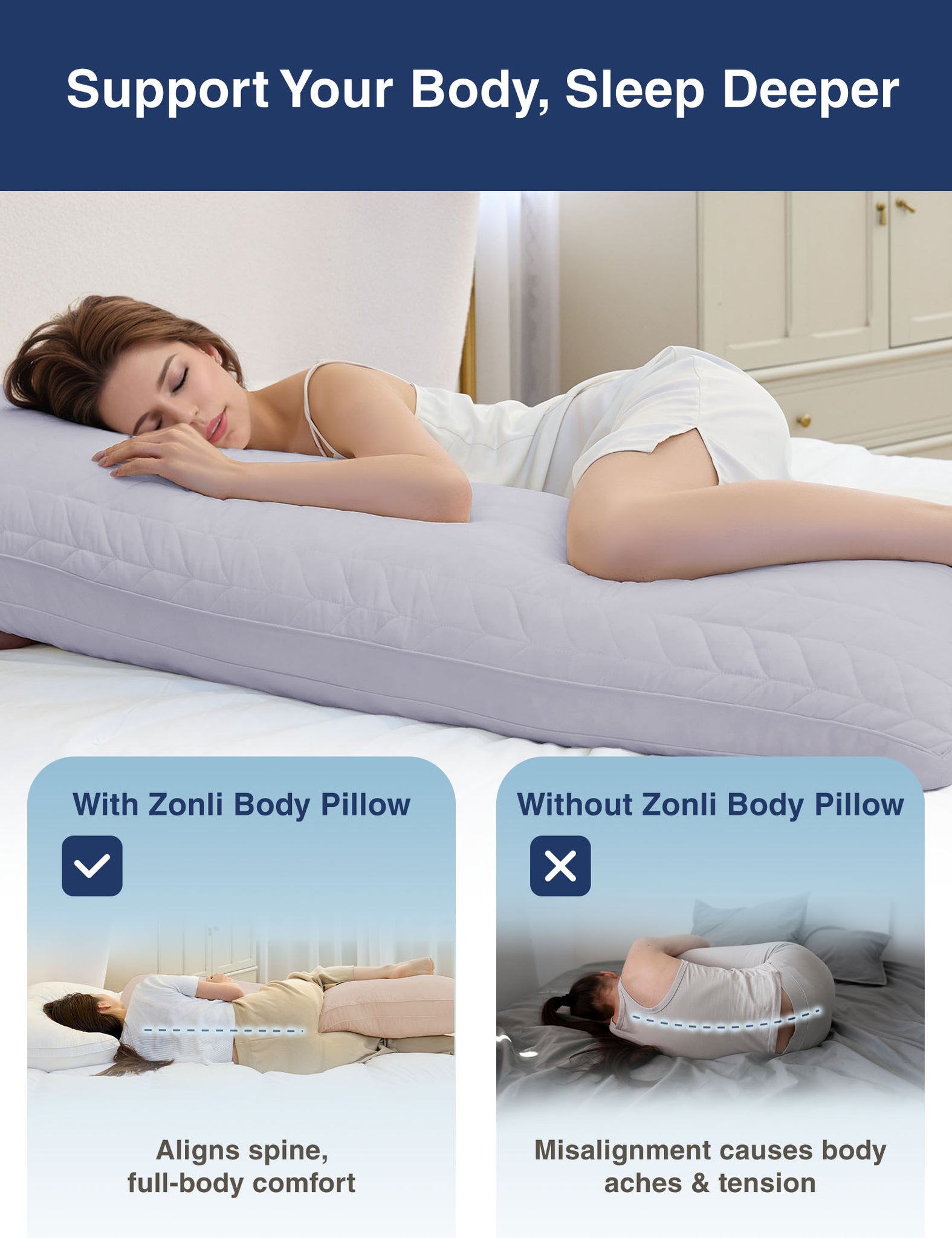 Memory Foam Body Pillow