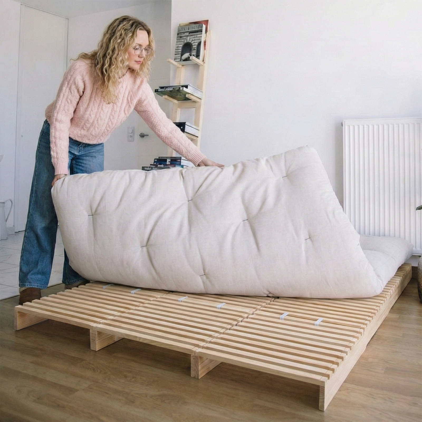 Natural Solid Wood Modular Bed Frame