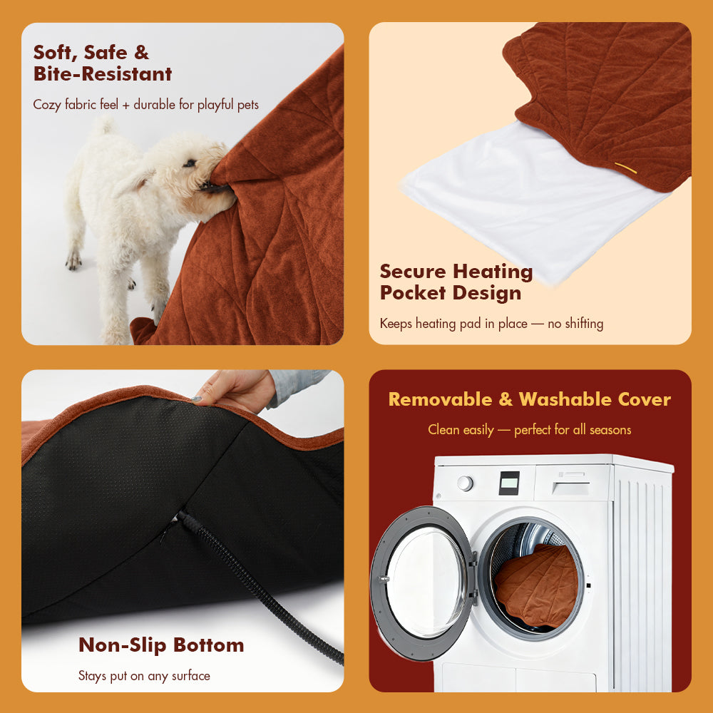 Maple Leaf-Shaped Pet Heating Mat