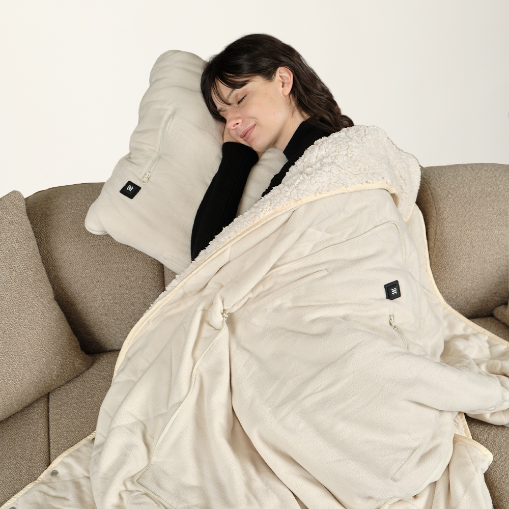 3-in-1 Battery Powered Heated Blanket- Z-Hug-7.4V