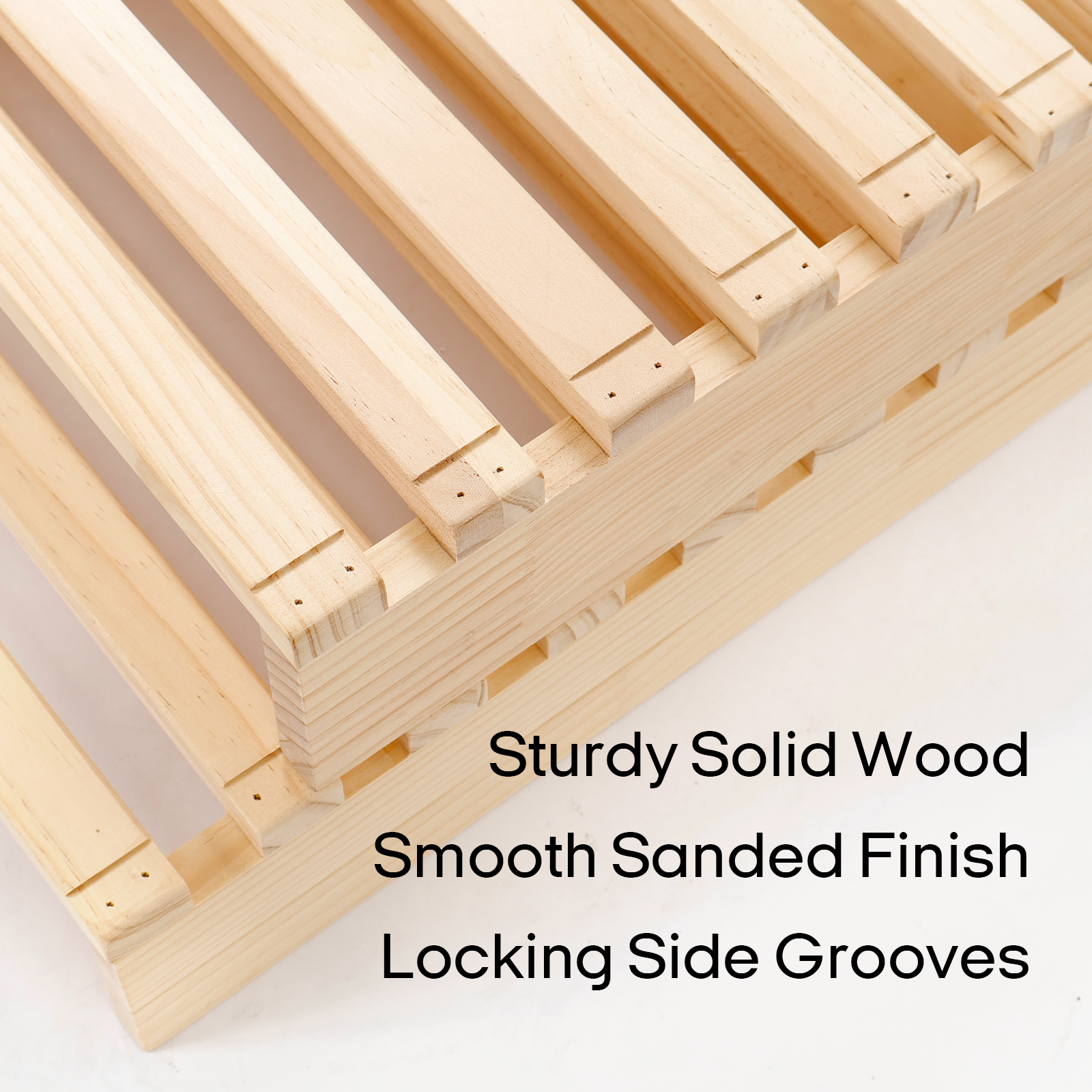 Natural Solid Wood Modular Bed Frame