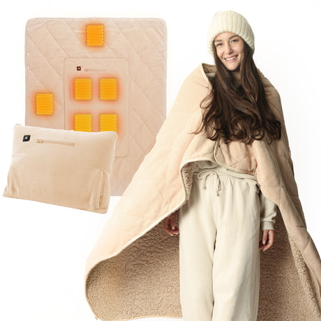 3-in-1 Battery Powered Heated Blanket- Z-Hug-7.4V