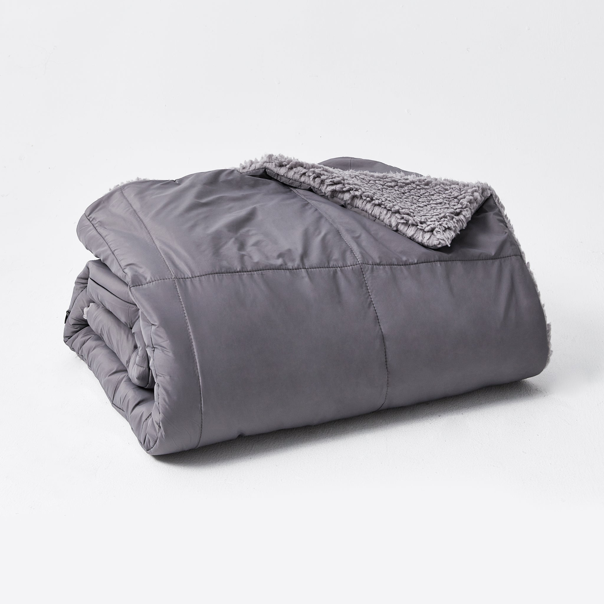 Grey Wearable Battery Powered Heated Blanket