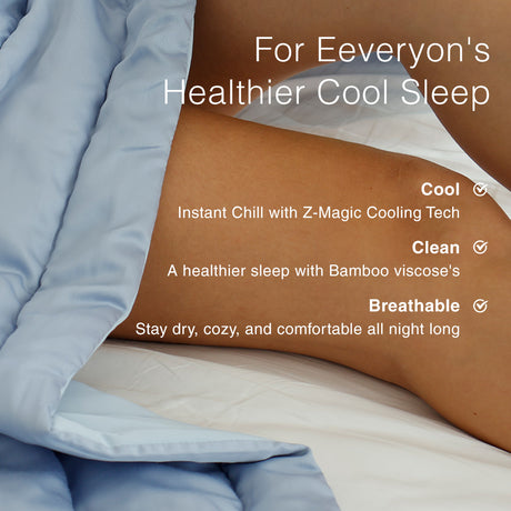Bamboo Cooling Comforter-Baby Blue