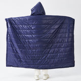 hooded battery heated blanket- navy blue-55" * 62"