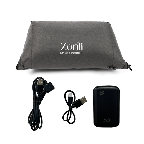 lightweight Battery Operated Heated Blanket- dark grey- USB cable- 5000mAh battery