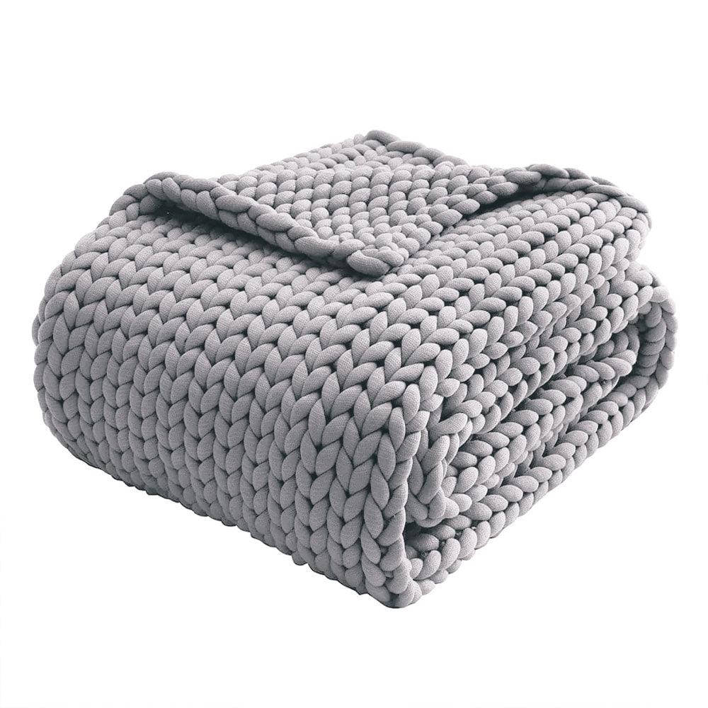 Grey Chunky Weighted Blanket ZonLi