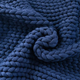 Navy Chunky knit Weighted Blanket ZonLi